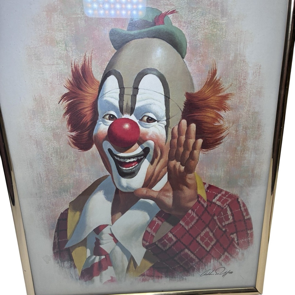 Vintage 1979 Ringo the Clown Lithograph Print Arthur Sarnoff Framed 11x14